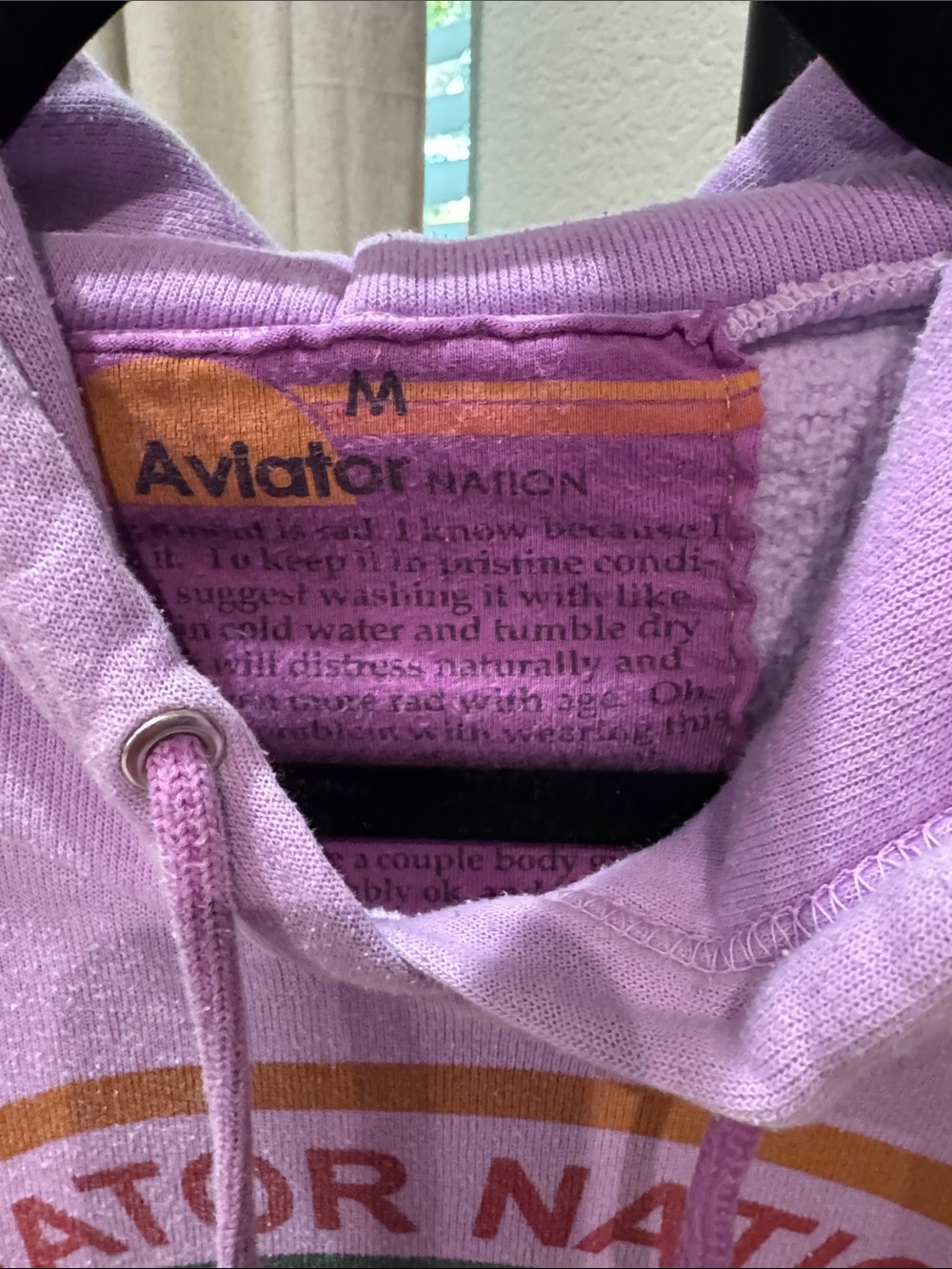 Aviator Nation Lavender Pullover Hoodie with Retro Venice Graphic - Picture 2 of 5